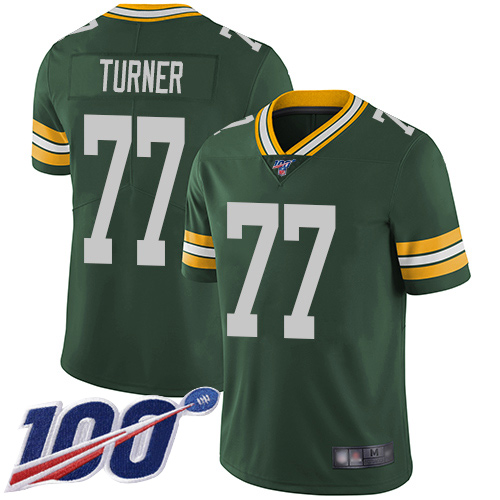Green Bay Packers Limited Green Men #77 Turner Billy Home Jersey Nike NFL 100th Season Vapor Untouchable